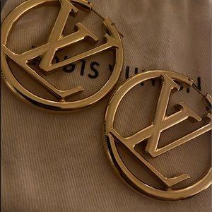 Louis Vuitton Louise gold hoops - largest size (PERFECT CHRISTMAS GIFT)